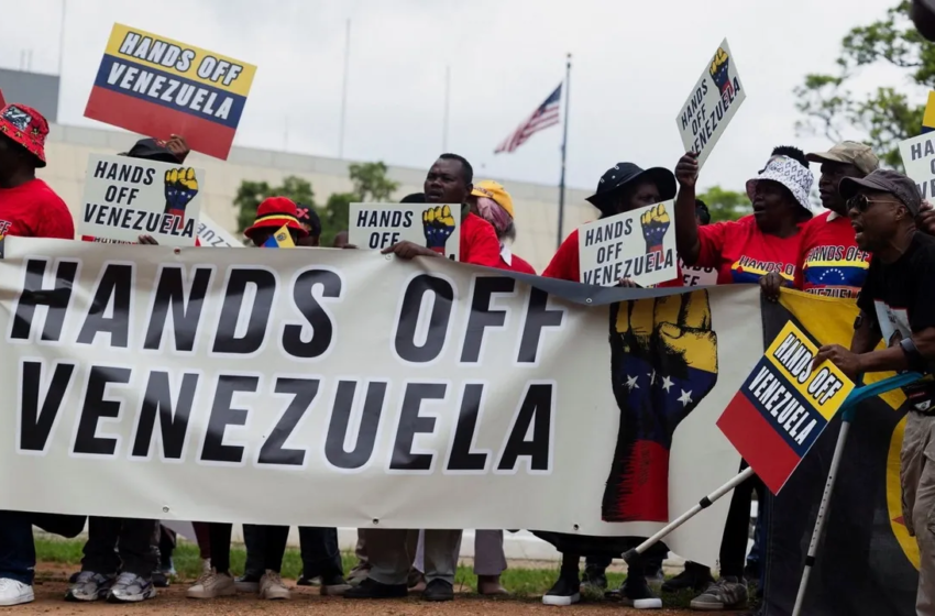  South Africans Protest at U.S. Embassy Over Military Action in Venezuela