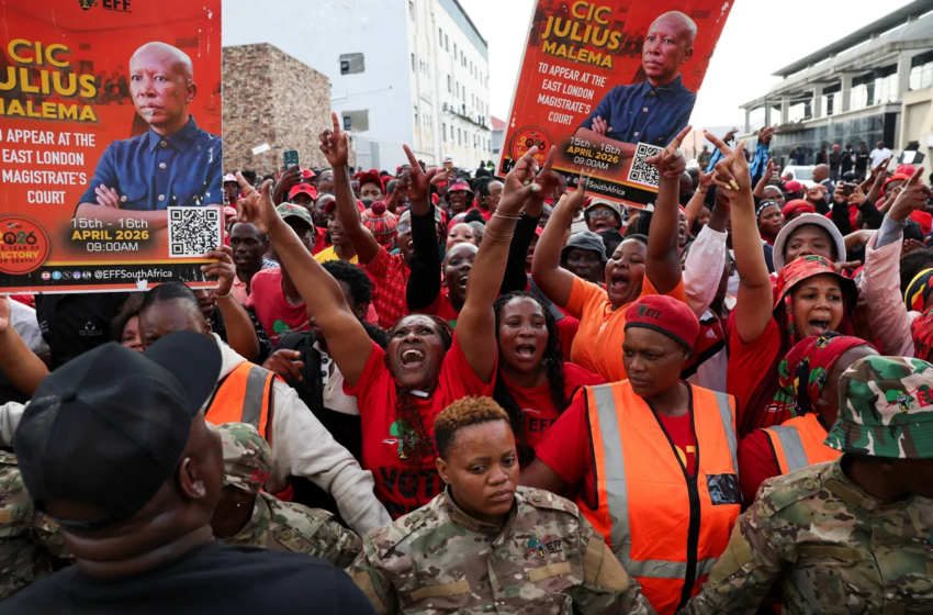  Hundreds rally ahead of sentencing of politician Malema